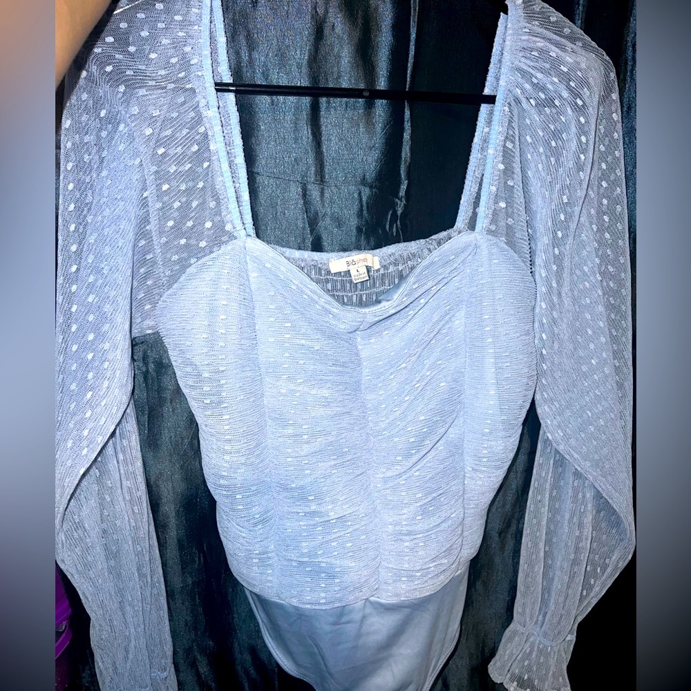 Baby blue , long sleeve bodysuit top!